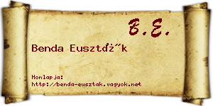 Benda Euszták névjegykártya
